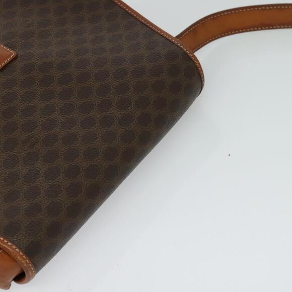 CELINE Macadam Canvas Shoulder Bag Pvc Leather Brown Gold - Picture 6 of 12